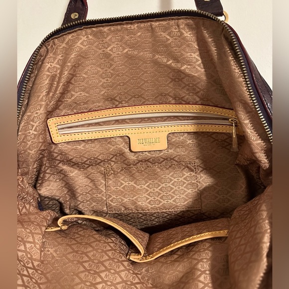 MZ Wallace Bedford Bea rare ombré logo nylon bag in Purple eggplant pleated hobo - Picture 4 of 16